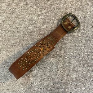 A&F Vintage Genuine Leather Belt | Brown Studded